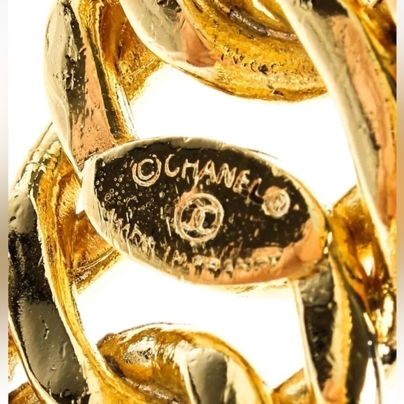 CHANEL 3P CoCo Mark Chain Bangle Gold Plated Bracelet - Picture 5 of 10